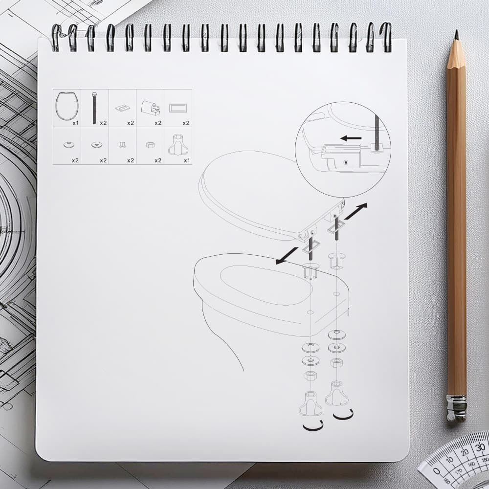 Deska sedesowa wolnoopadająca AWD INTERIOR 1998 Palmera duroplast czarna w palmy