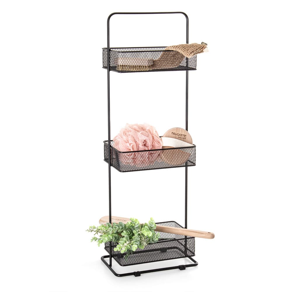 Regał stalowy AWD INTERIOR 1947 czarny 3 kosze ażurowe