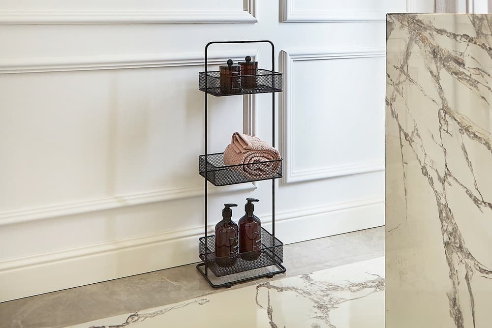 Regał stalowy AWD INTERIOR 1947 czarny 3 kosze ażurowe