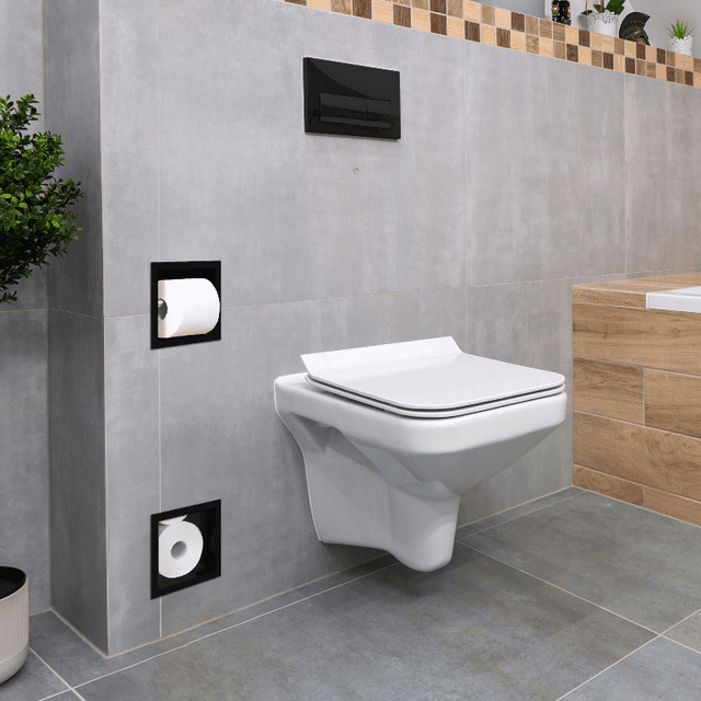 WALL-BOX PAPER 2 Black - Magazynek z podajnikiem papieru czarny