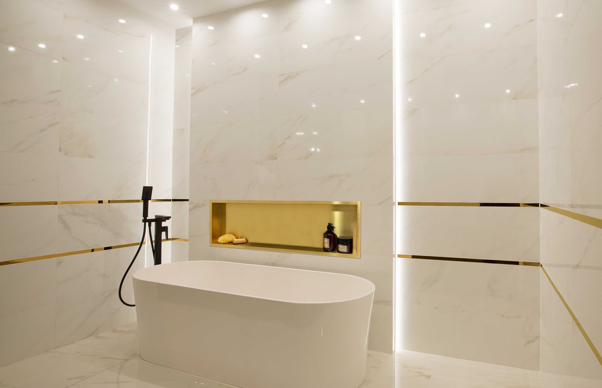 WALL-BOX ONE Gold / Brass - Półka pojedyncza złota 90x30x10 cm