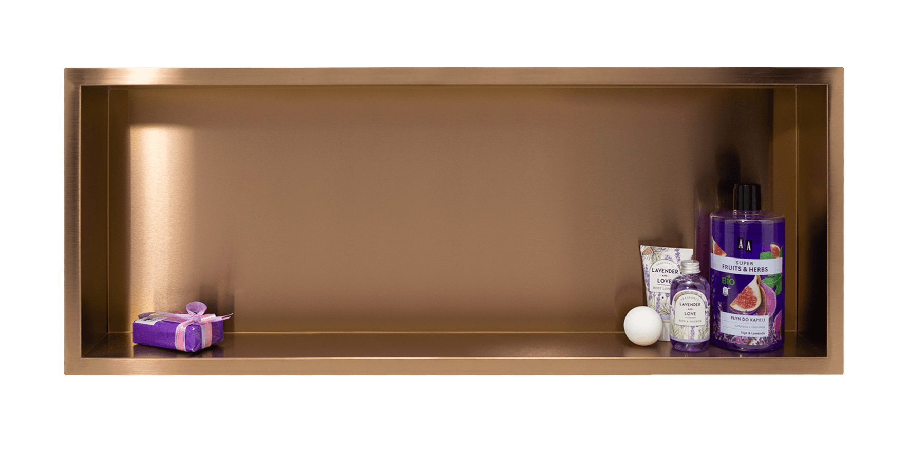 WALL-BOX ONE Copper - Półka pojedyncza miedziana 90x30x7 cm