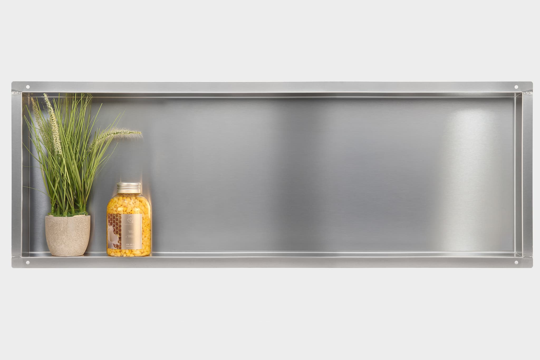 WALL-BOX NO RIM - Półka wnękowa bezramkowa INOX 90x30x7 cm