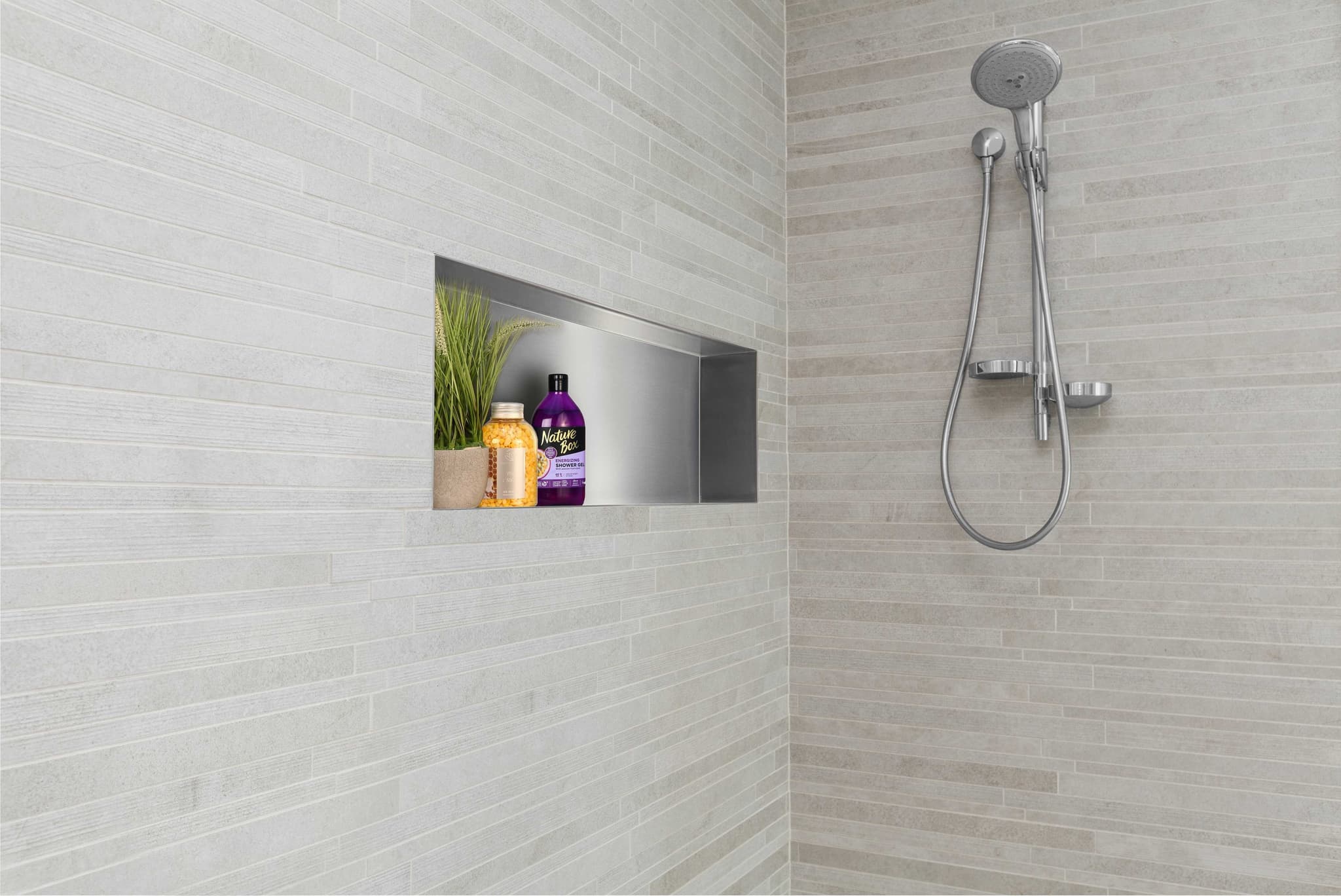 WALL-BOX NO RIM - Półka wnękowa bezramkowa INOX 90x30x7 cm