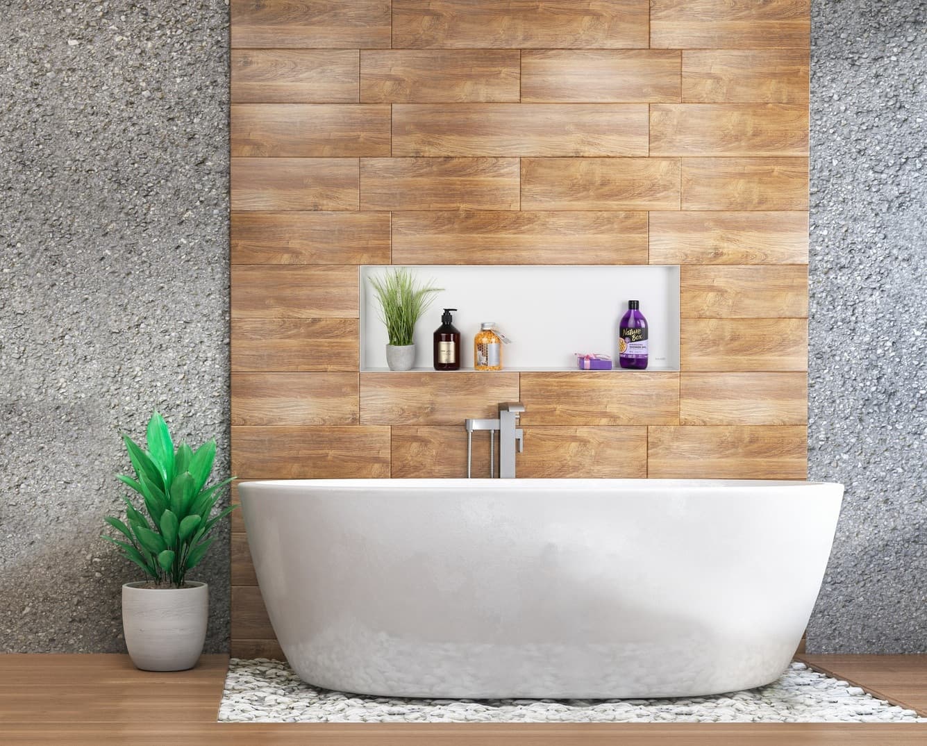 WALL-BOX No Rim White - Półka wnękowa bezramkowa biała 90x30x7 cm