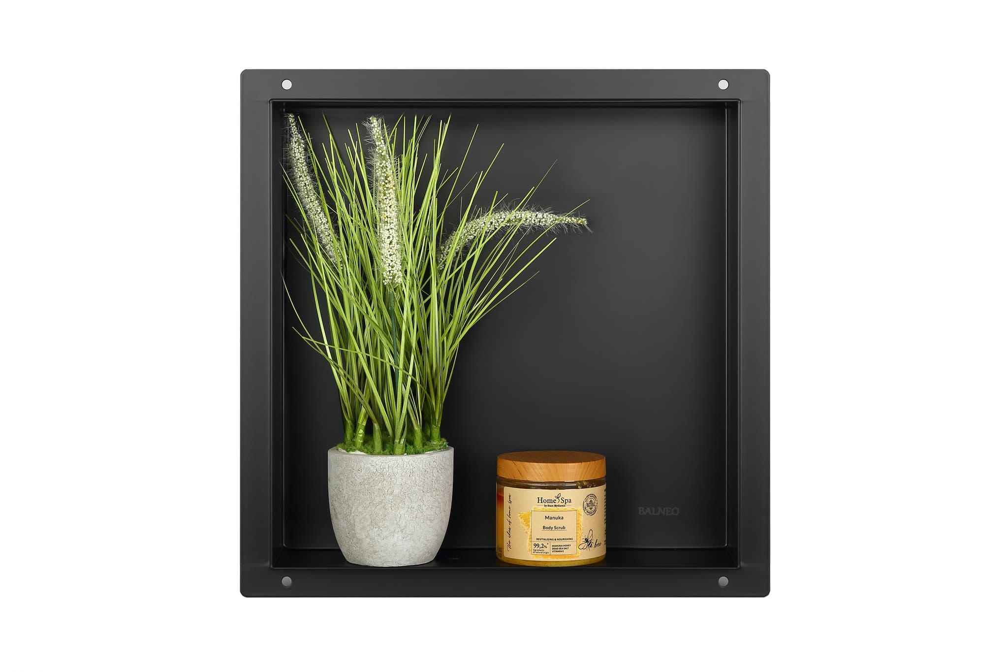 WALL-BOX No Rim Black - Półka wnękowa bezramkowa czarna 30x30x10 cm