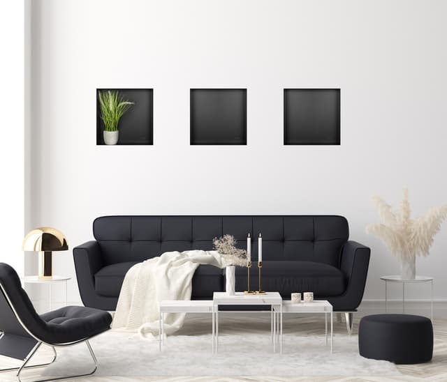 WALL-BOX No Rim Black - Półka wnękowa bezramkowa czarna 30x30x10 cm