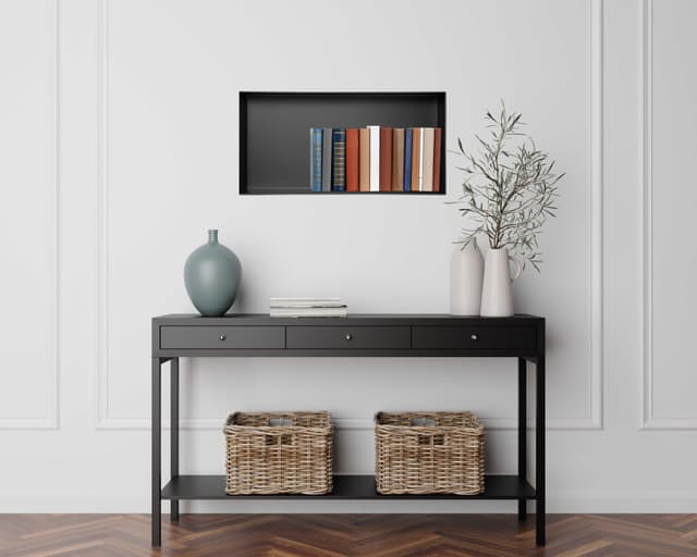 WALL-BOX No Rim Black - Półka wnękowa bezramkowa czarna 60x30x10 cm