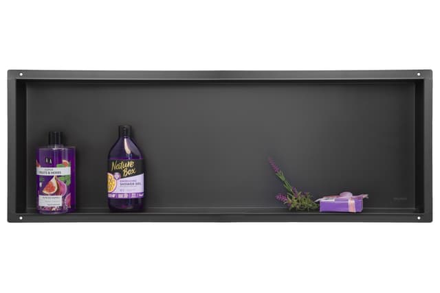 WALL-BOX No Rim Black - Półka wnękowa bezramkowa czarna 90x30x7 cm