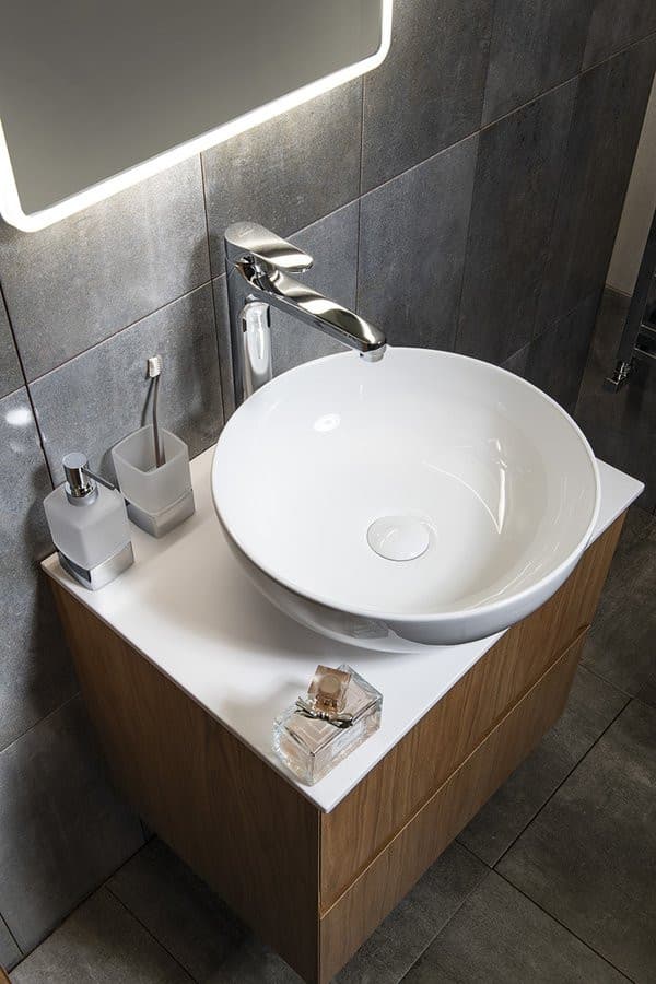 CORNELI bateria umywalkowa wysoka z przedłużoną wylewką, bez odpływu, chrom