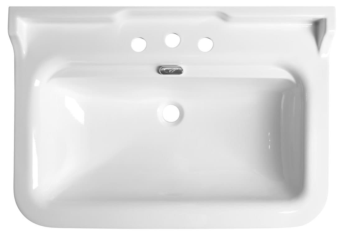 WALDORF umywalka ceramiczna 80x55 cm, z 3 otworami na baterię, biały