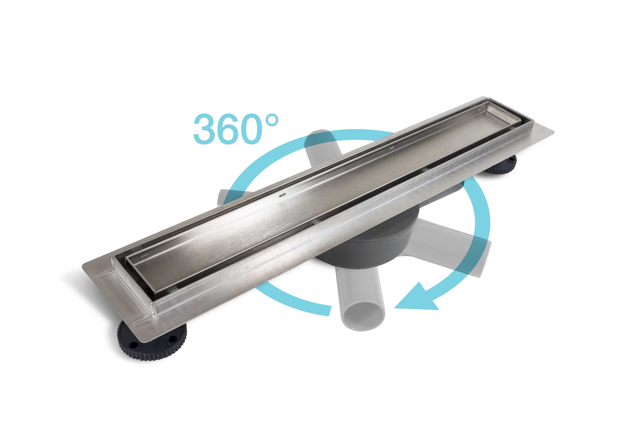 360 Drain 2w1 Odpływ liniowy 90 cm z obrotowym syfonem dwustronny chrom