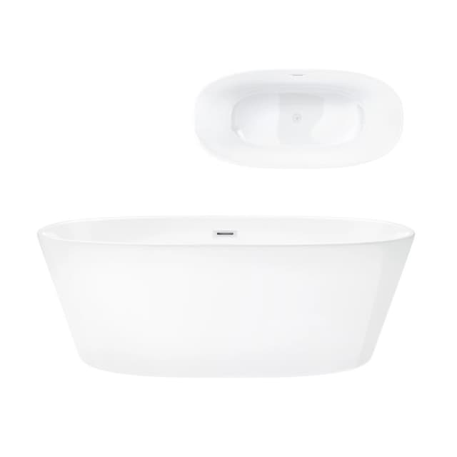 Wanna wolnostojąca Corsan SALINA 170 x 72 cm Korek klik-klak Biały