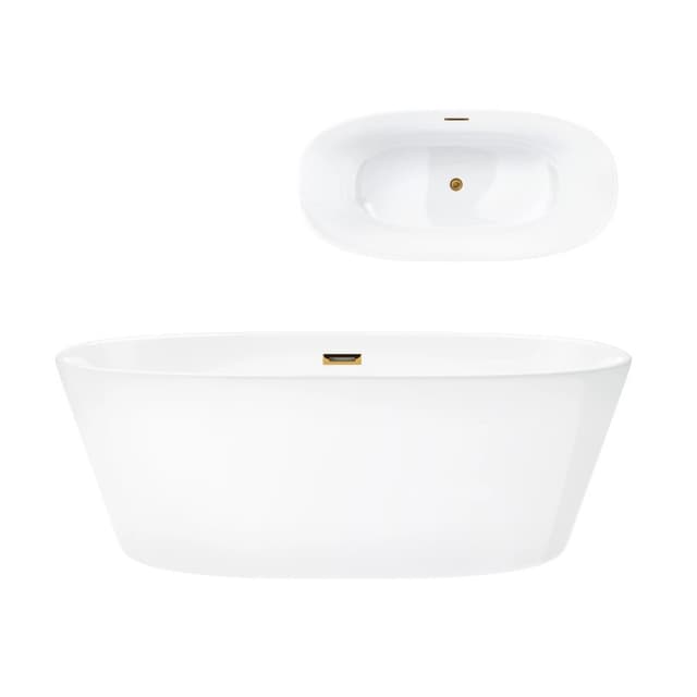 Wanna wolnostojąca Corsan SALINA 170 x 72 cm Korek klik-klak Złoty