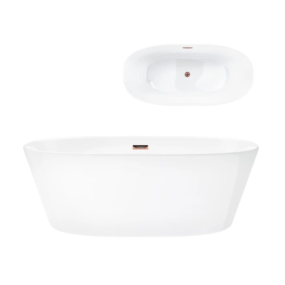 Wanna wolnostojąca Corsan SALINA 170 x 72 cm Korek klik-klak Miedziany / Różowe Złoto