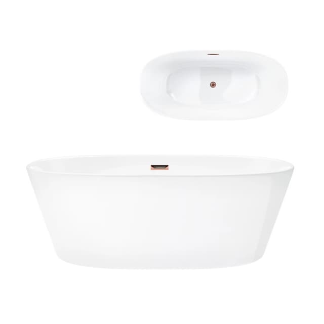 Wanna wolnostojąca Corsan SALINA 170 x 72 cm Korek klik-klak Miedziany / Różowe Złoto