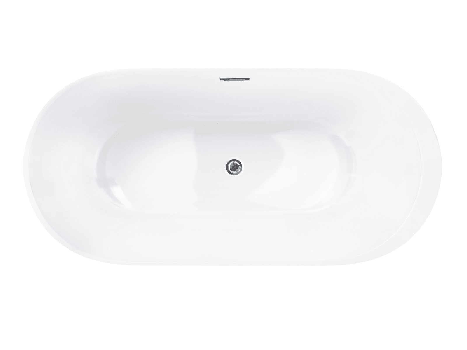 Wanna wolnostojąca Corsan RENO 170 x 80 cm z boczną półką Korek klik-klak Chrom