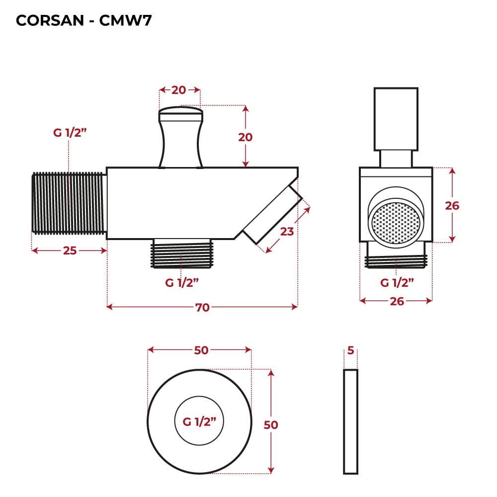 Wylewka wannowo prysznicowa Corsan CMW7BL z przełącznikiem mechanicznym do słuchawki prysznicowej czarna