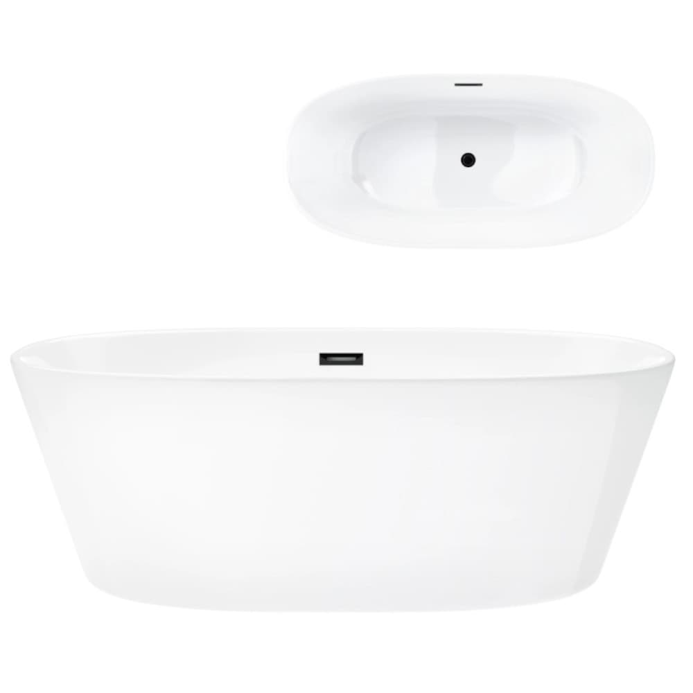 Wanna wolnostojąca Corsan SALINA 170 X 72 cm z wykończeniem Grafit / GunMetal