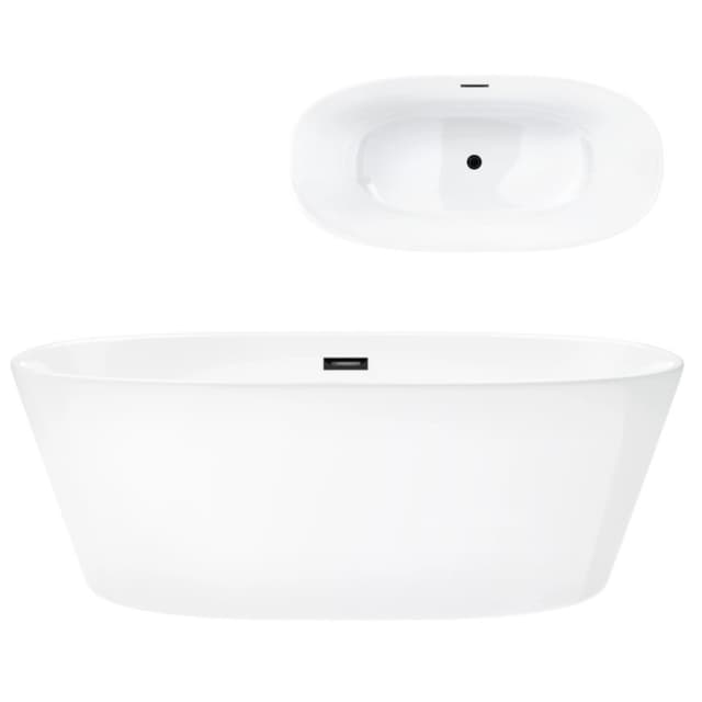 Wanna wolnostojąca Corsan SALINA 170 X 72 cm z wykończeniem Grafit / GunMetal