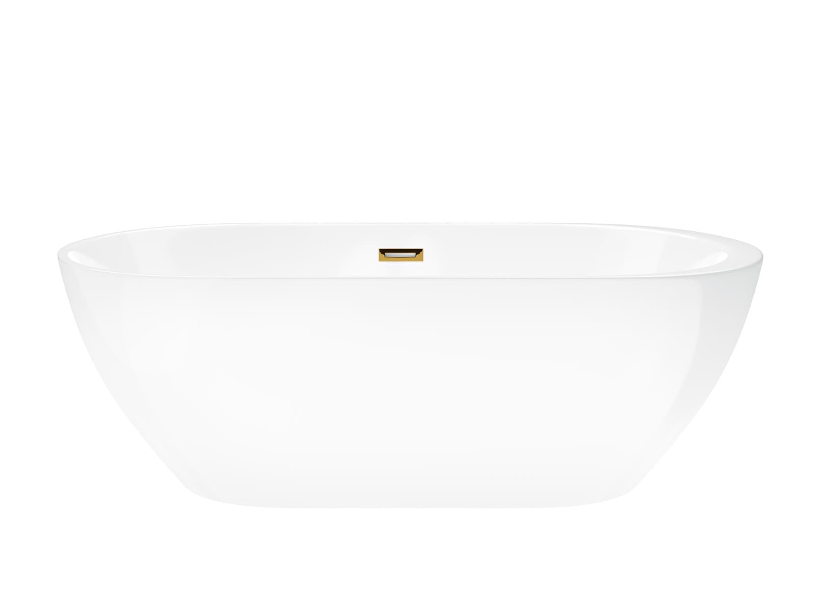 Wanna wolnostojąca Corsan RENO 170 x 80 cm z boczną półką Korek klik-klak Szczotkowane Złoto