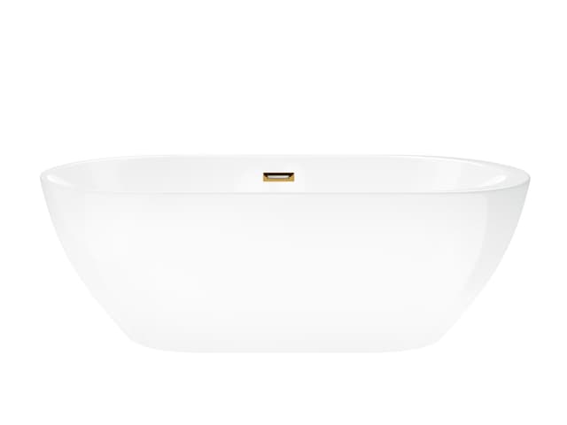 Wanna wolnostojąca Corsan RENO 170 x 80 cm z boczną półką Korek klik-klak Szczotkowane Złoto