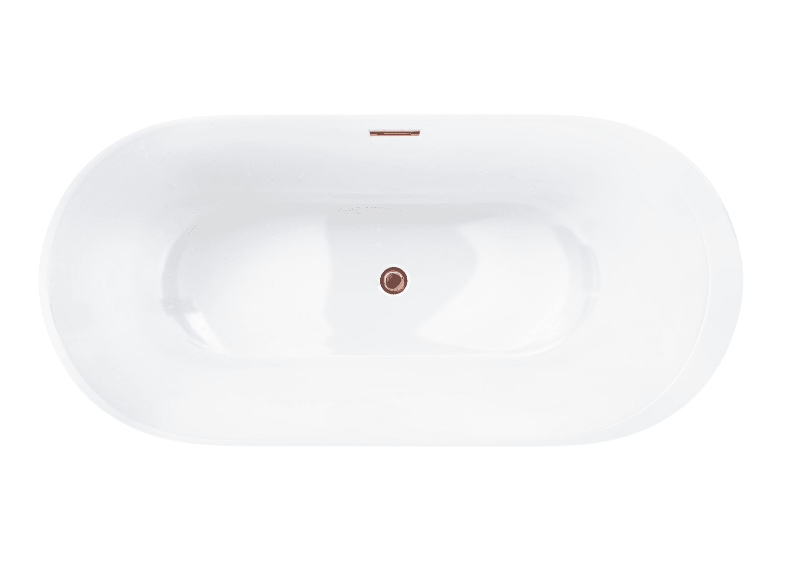 Wanna wolnostojąca Corsan RENO 170 x 80 cm z boczną półką Korek klik-klak Szczotkowane Złoto