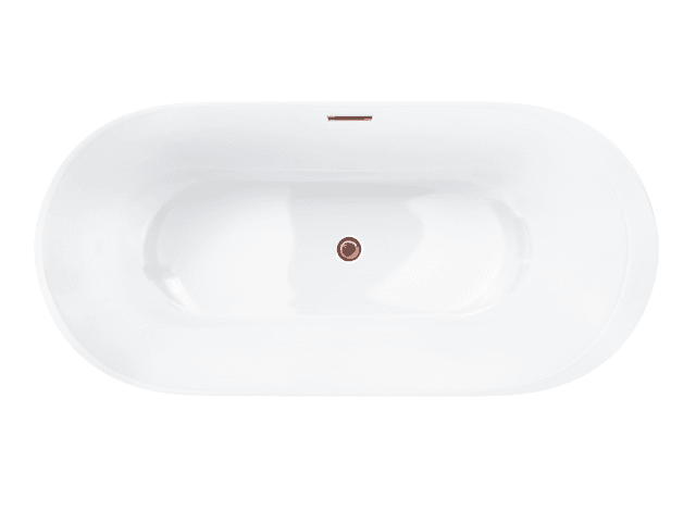 Wanna wolnostojąca Corsan RENO 170 x 80 cm z boczną półką Korek klik-klak Szczotkowane Złoto