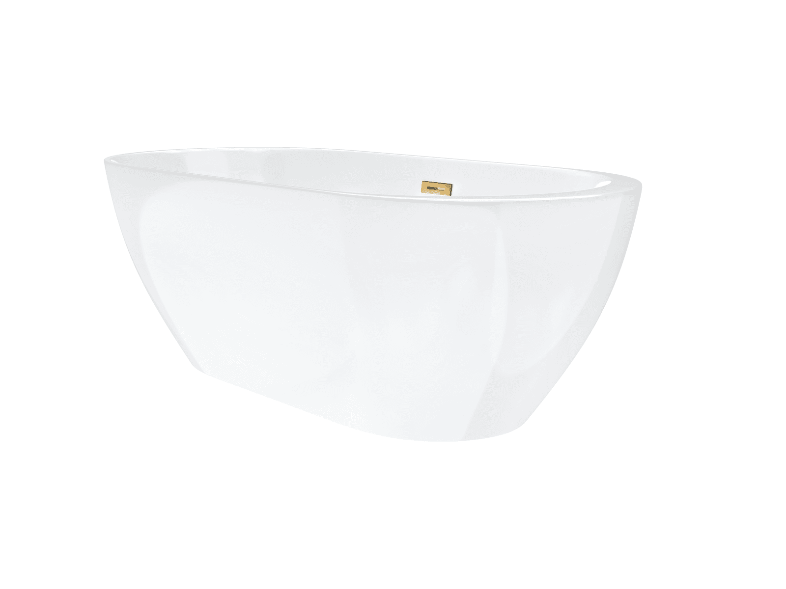 Wanna wolnostojąca Corsan RENO 170 x 80 cm z boczną półką Korek klik-klak Szczotkowane Złoto