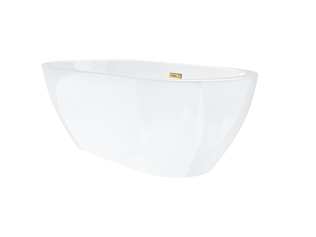 Wanna wolnostojąca Corsan RENO 170 x 80 cm z boczną półką Korek klik-klak Szczotkowane Złoto