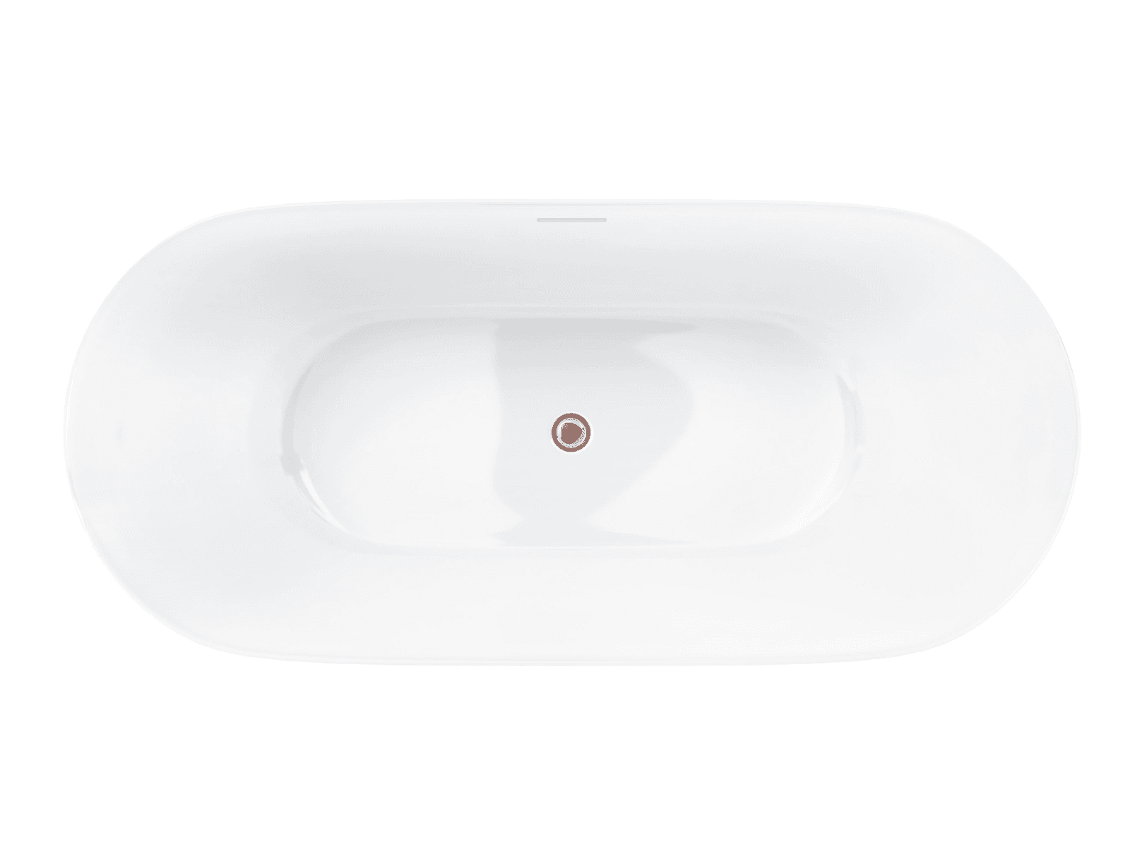 Wanna wolnostojąca OLVENA V041MBRG 150 cm Przelew szczelinowy Korek klik klak Miedź szczotkowana