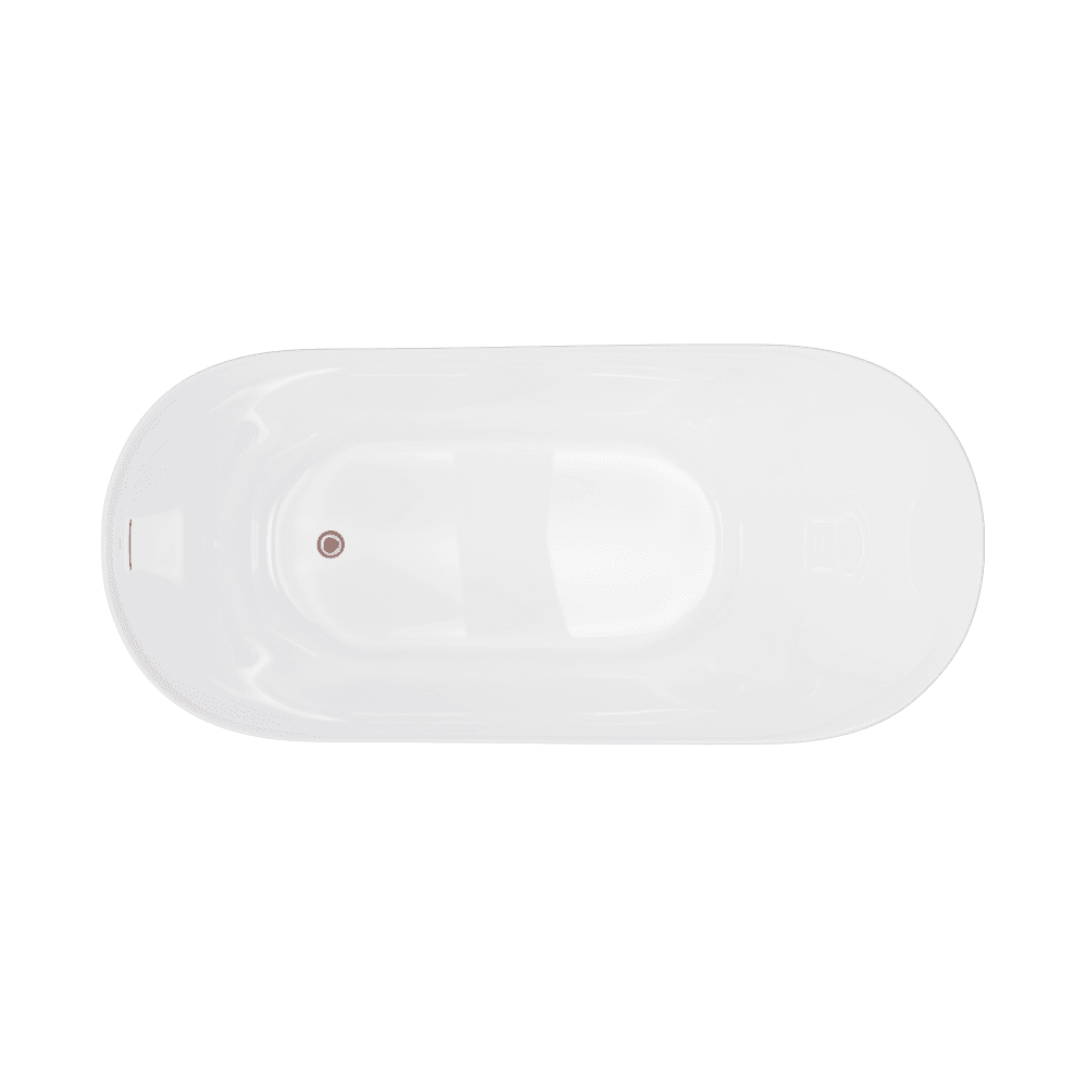 Wanna wolnostojąca ESTELLA II SLIM V038XLBRG 170 cm Przelew szczelinowy Korek klik klak Miedź szczotkowana