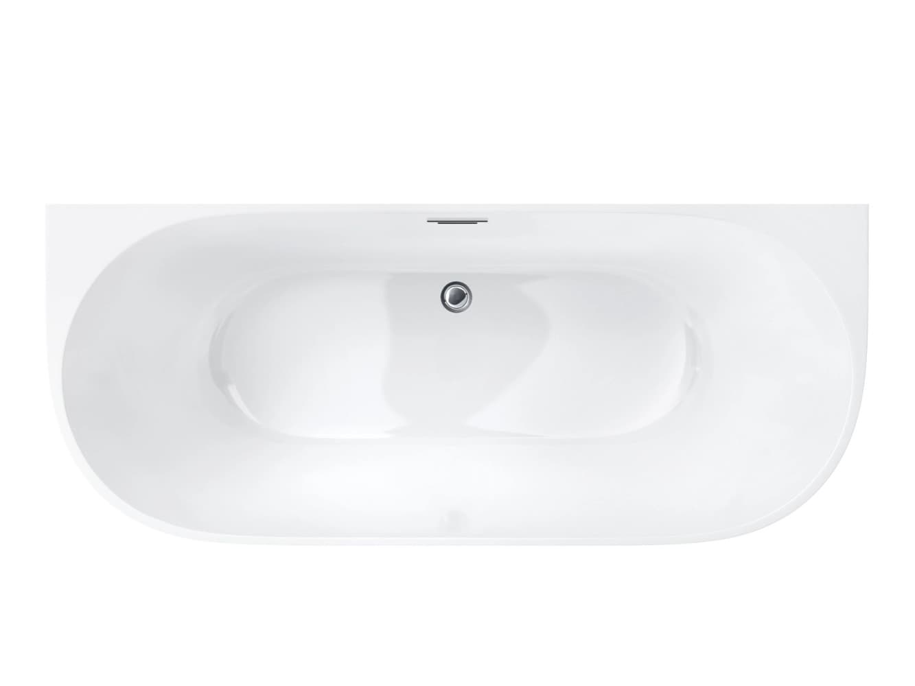 Wanna przyścienna MONO E029LSCH Slim 160 cm Korek klik klak Chrom