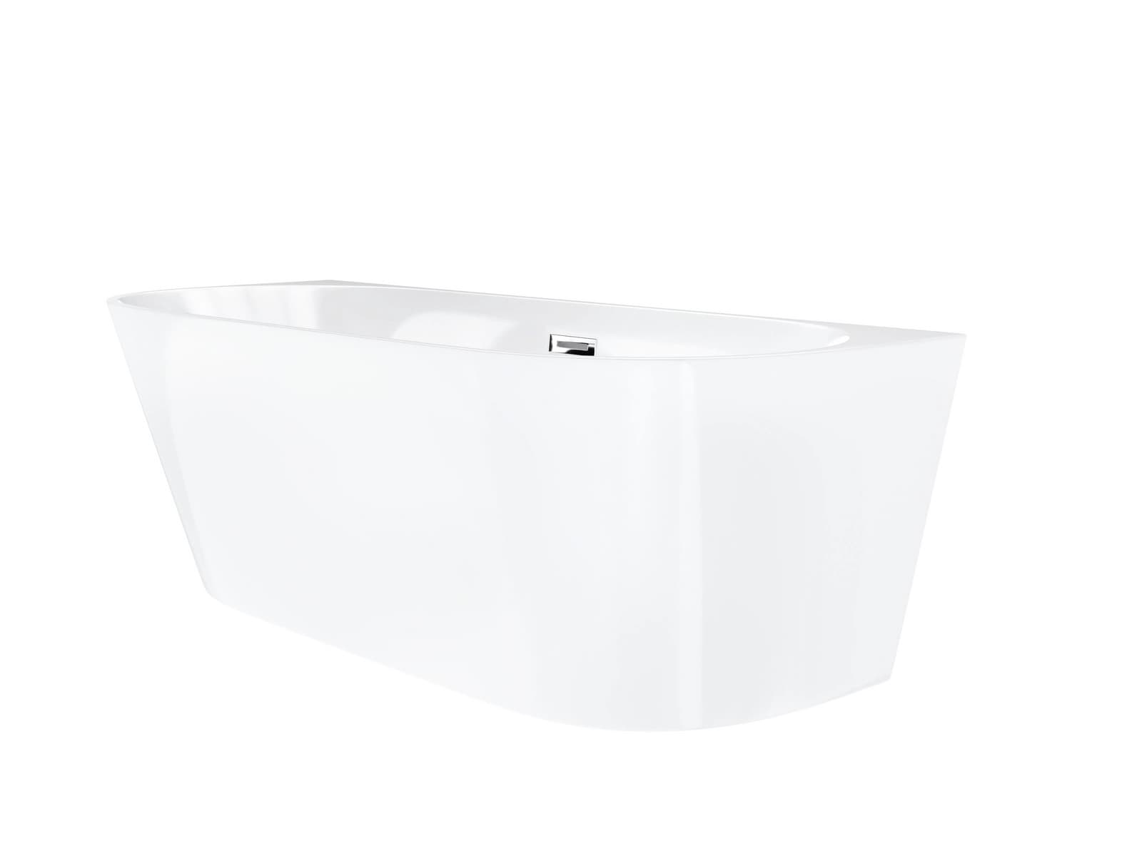 Wanna przyścienna MONO E029LSCH Slim 160 cm Korek klik klak Chrom