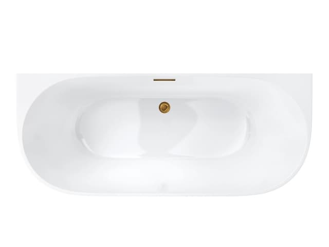 Wanna przyścienna MONO E029LSGL Slim 160 cm Korek klik klak Złoty