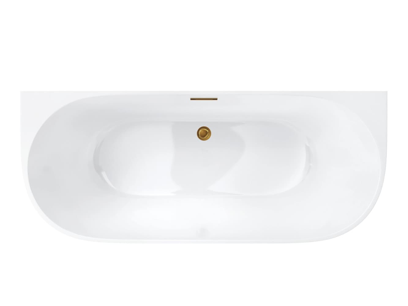 Wanna przyścienna MONO E029LSBGL Slim 160 cm Korek klik klak Szczotkowane Złoto