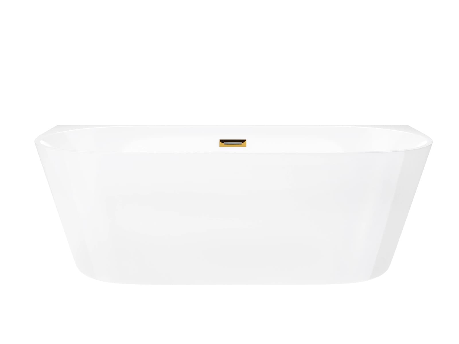 Wanna przyścienna MONO E029LSBGL Slim 160 cm Korek klik klak Szczotkowane Złoto