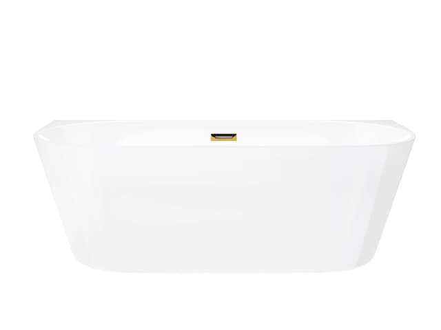 Wanna przyścienna MONO E029LSBGL Slim 160 cm Korek klik klak Szczotkowane Złoto