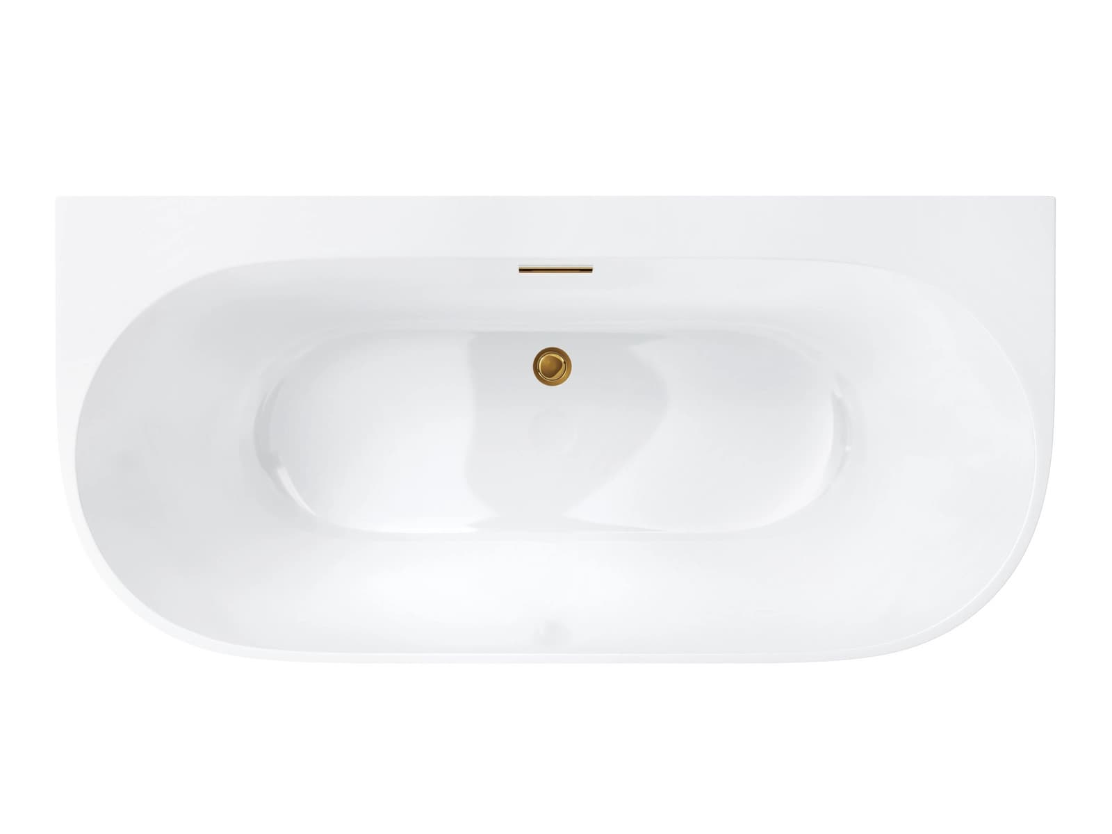 Wanna przyścienna wolnostojąca Corsan MONO E030LGL 160 cm z szeroką krawędzią Korek klik-klak Złoty