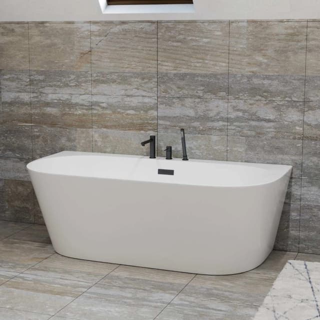 Wanna przyścienna wolnostojąca Corsan MONO E030LGM 160 cm z szeroką krawędzią Korek klik-klak Gunmetal