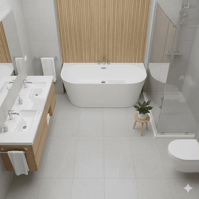 Wanna przyścienna wolnostojąca Corsan MONO E030LGM 160 cm z szeroką krawędzią Korek klik-klak Gunmetal