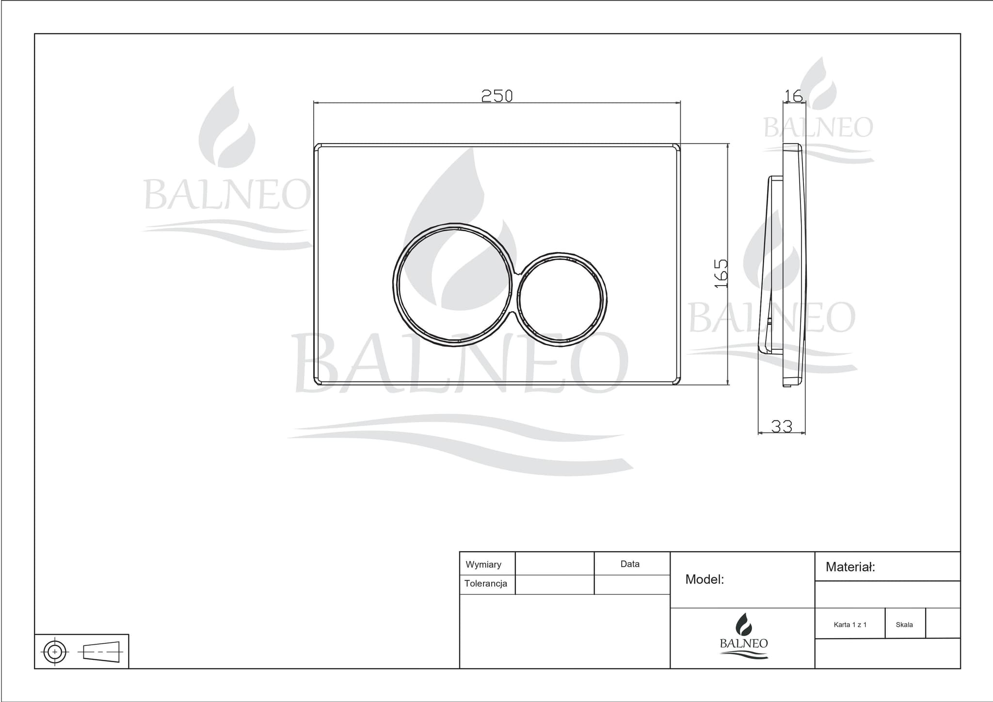 Przycisk spłukujący do WC EXO czarny