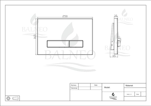 Przycisk spłukujący do WC LXO chrom