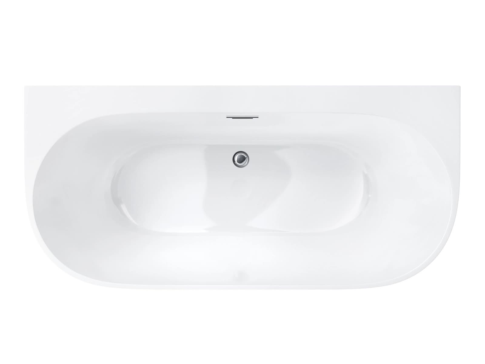 Wanna przyścienna wolnostojąca Corsan MONO E030XLCH 170 cm z szeroką krawędzią Korek klik-klak Chrom