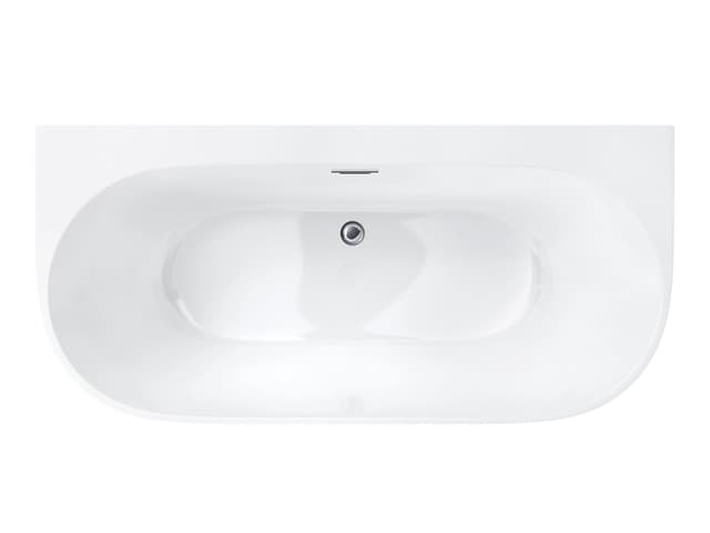 Wanna przyścienna wolnostojąca Corsan MONO E030XLCH 170 cm z szeroką krawędzią Korek klik-klak Chrom