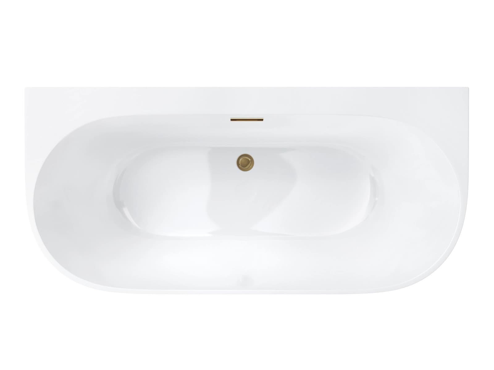 Wanna przyścienna wolnostojąca Corsan MONO E030XLBGL 170 cm z szeroką krawędzią Korek klik-klak Szczotkowane Złoto