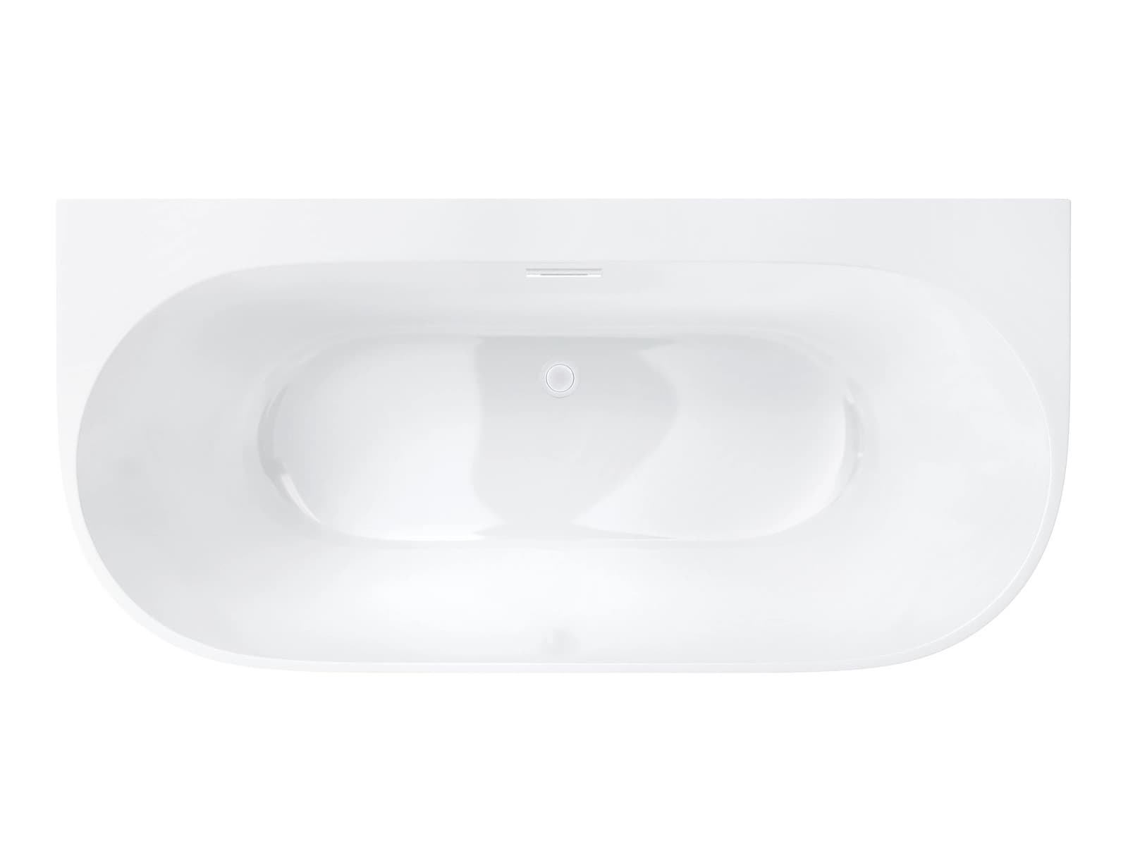 Wanna przyścienna wolnostojąca Corsan MONO E030LWH 160 cm z szeroką krawędzią Korek klik-klak Biały