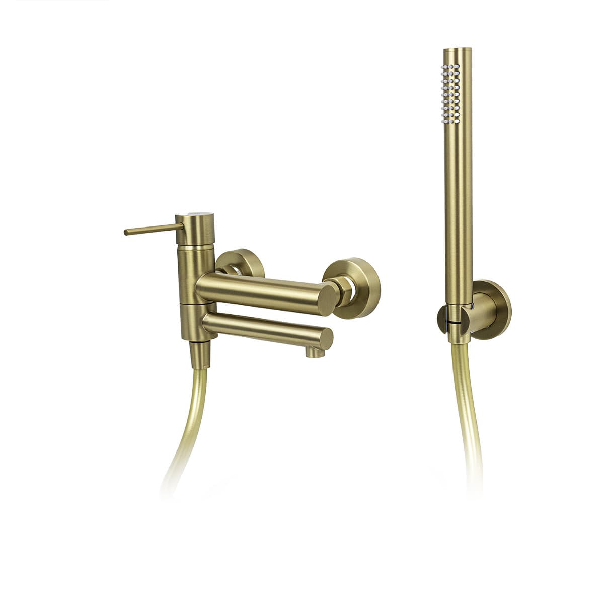 Bateria wannowa ścienna Corsan Lugo CMZ7541BGL z zestawem natryskowym Złoto Szczotkowane