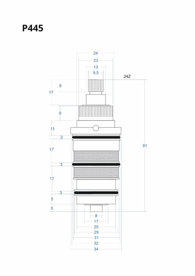 P445 - Głowica termostatyczna 91mm