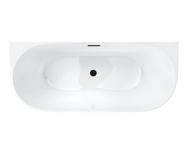 Wanna przyścienna wolnostojąca Corsan MONO 170 x 80 cm Korek klik-klak Czarny